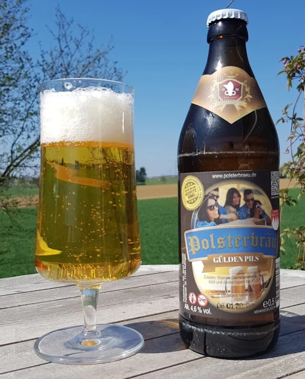 Polsterbräu Gülden Pils mit Bierglas