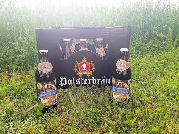 Polsterbräu beer crate and two bottles